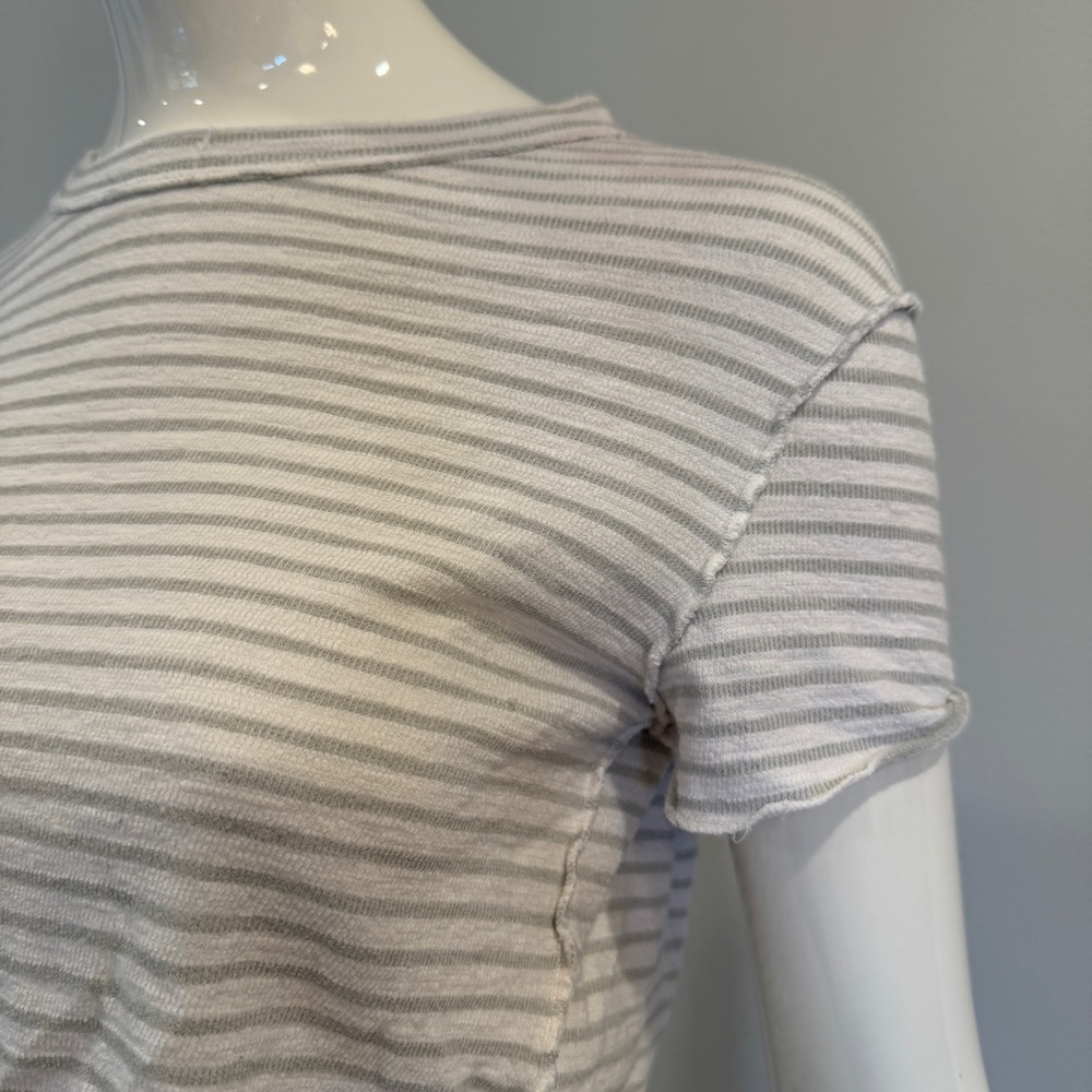 Free People We The Free Striped Sabrina Short Sleeve Cropped Top - Picture 4 of 9